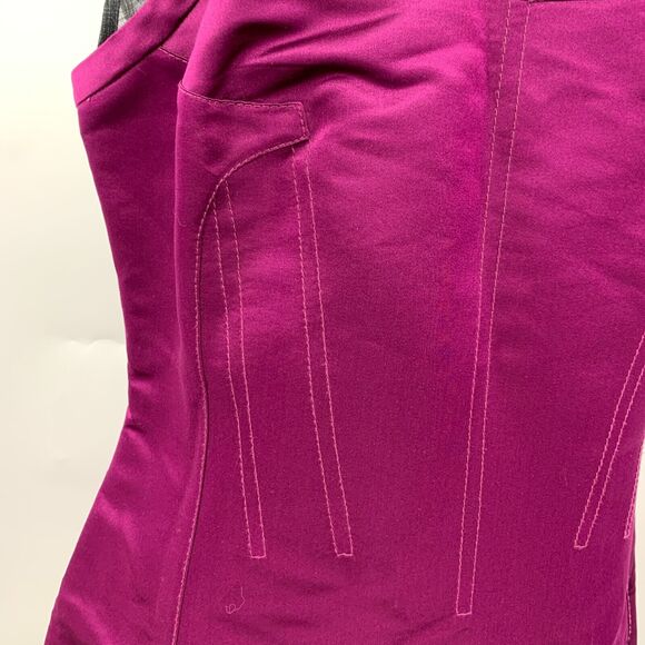 Tory Burch Sheath Dress Womens 10 Purple Corset Silk Zip Up Lined Sheer Contrast - Picture 4 of 16
